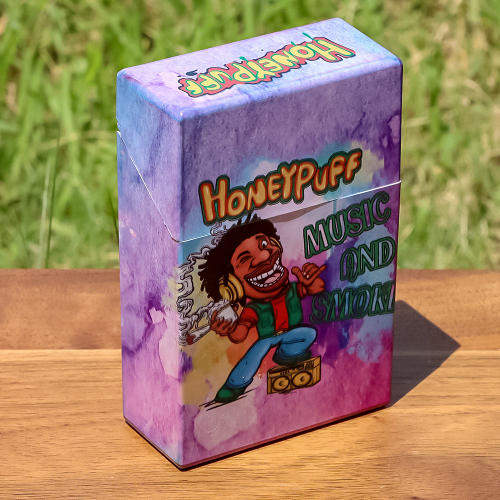 HONEYPUFF Zigarettenetui aus Kunststoff, 60 x 93 mm, bunte Zigarettenschachtel, 12 Stück/Box