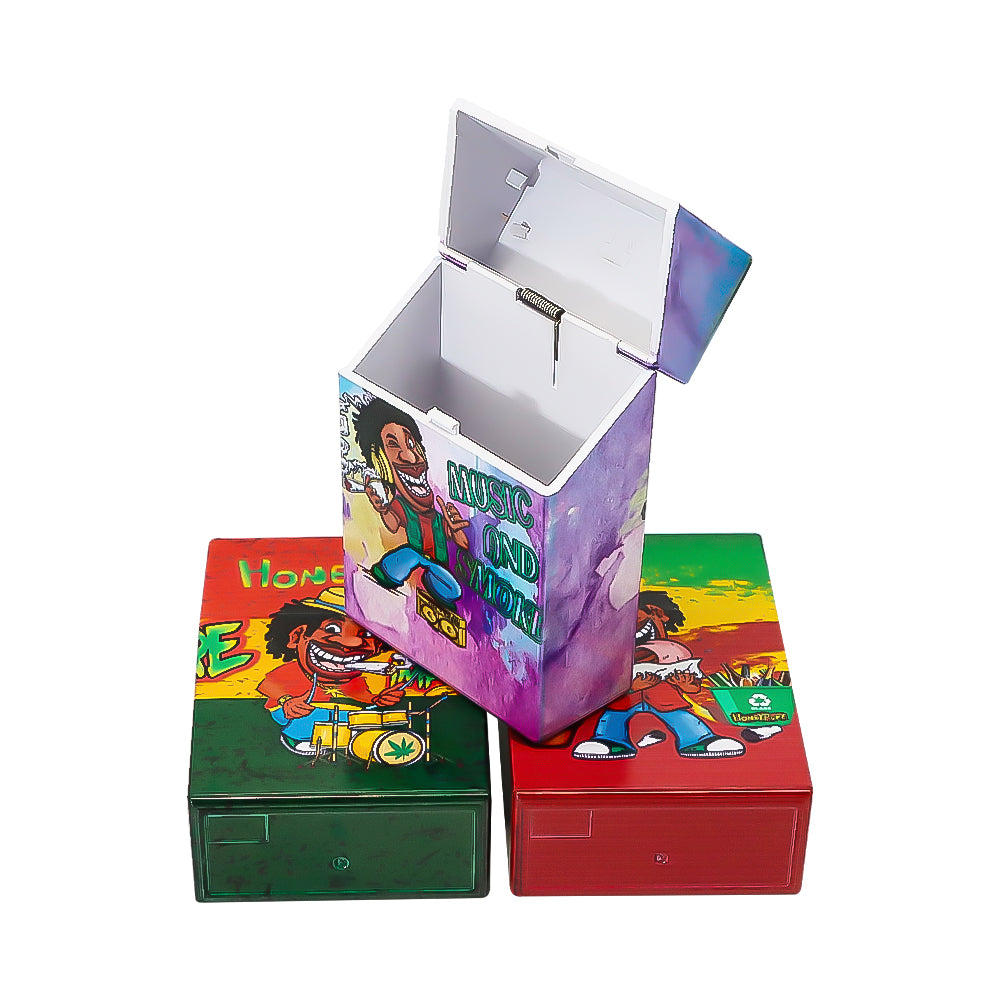 HONEYPUFF Zigarettenetui aus Kunststoff, 60 x 93 mm, bunte Zigarettenschachtel, 12 Stück/Box
