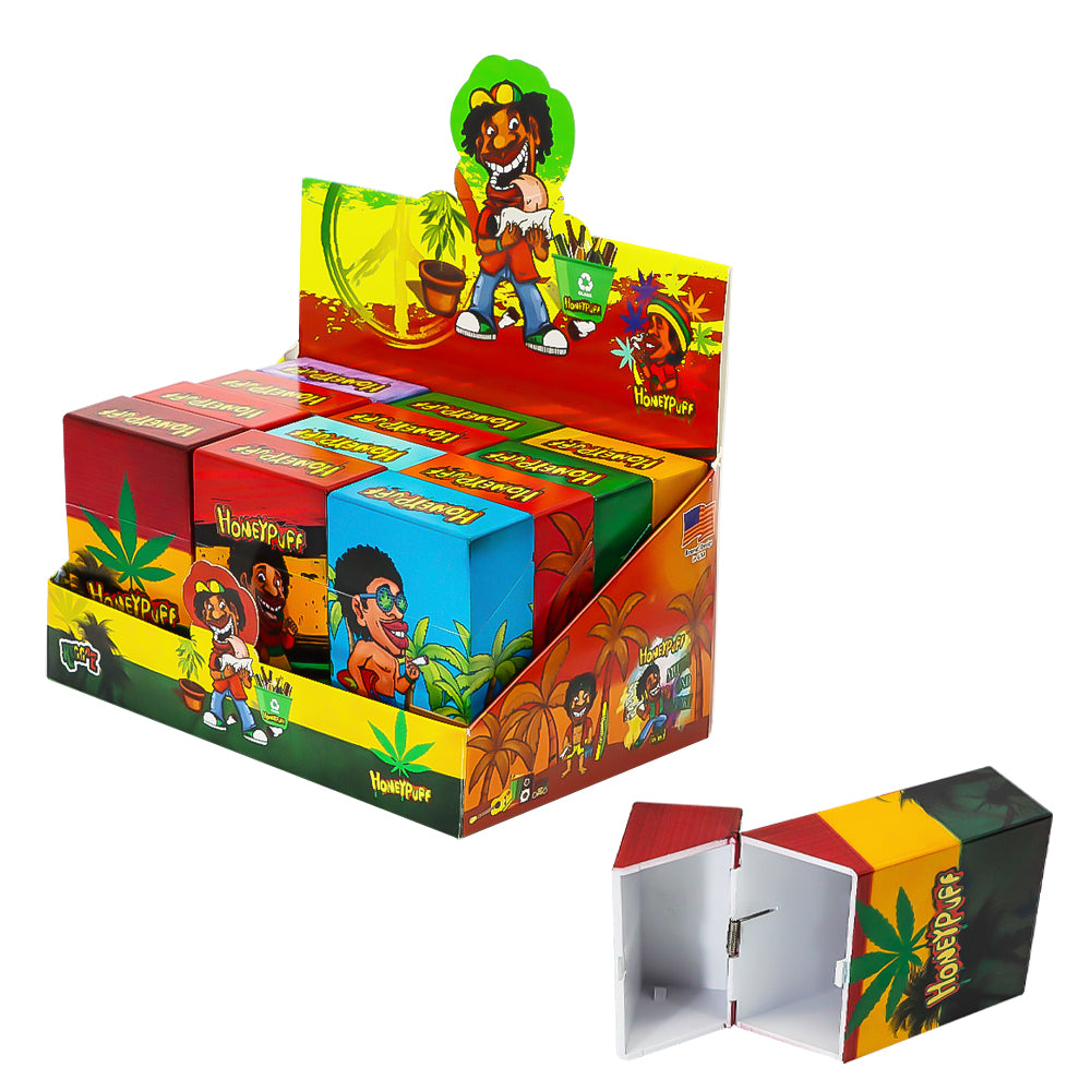 HONEYPUFF Zigarettenetui aus Kunststoff, 60 x 93 mm, bunte Zigarettenschachtel, 12 Stück/Box