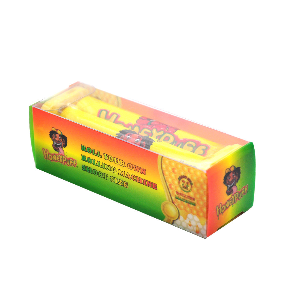 HONEYPUFF Zigarettenrollmaschine aus Kunststoff, Größe 70 mm, bunte Zigarettenpapiermaschine, 12 Stück/Box