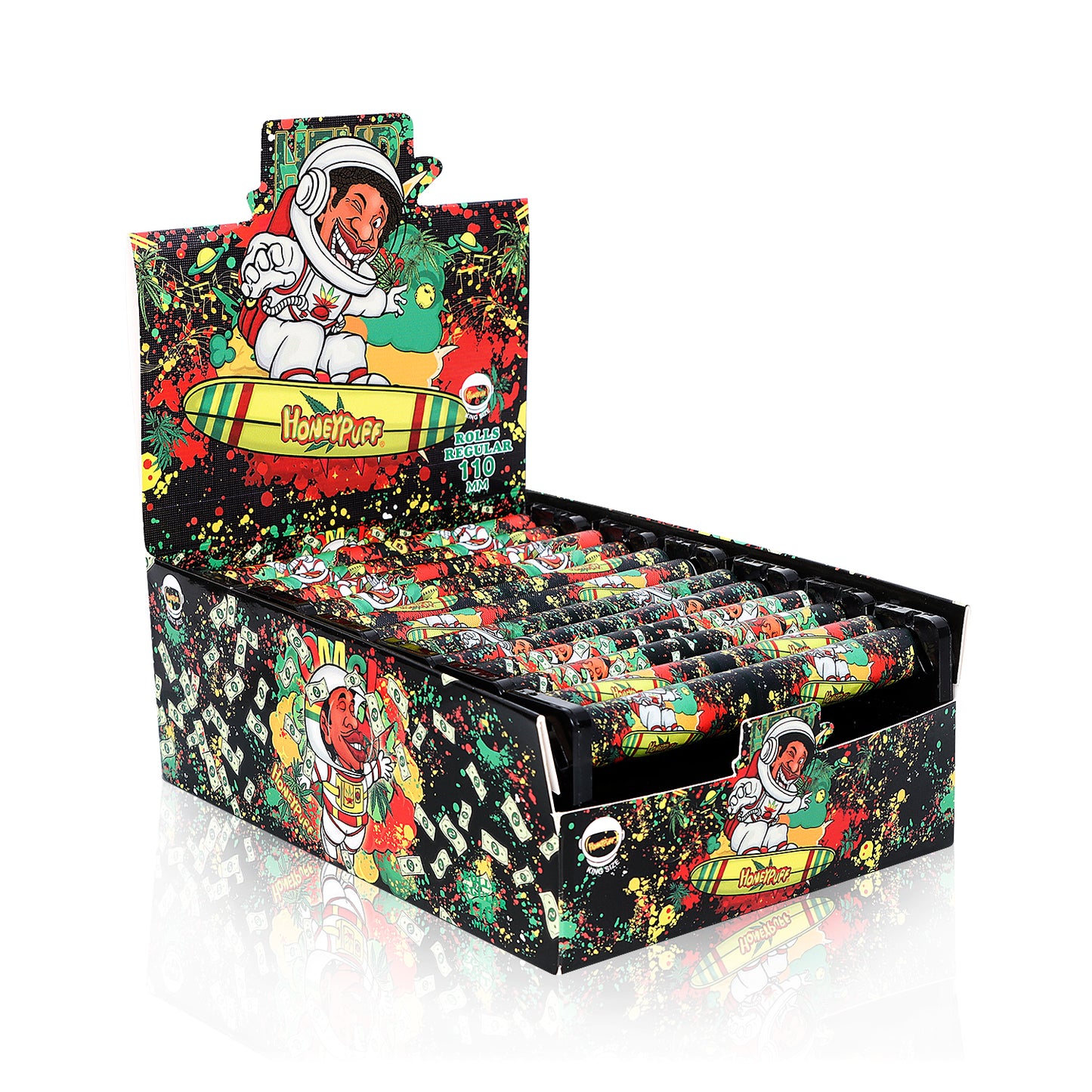 HONEYPUFF King Size Plastic Cigarette Rolling Machines, Black Rolling Machine, 12 PCS / Box