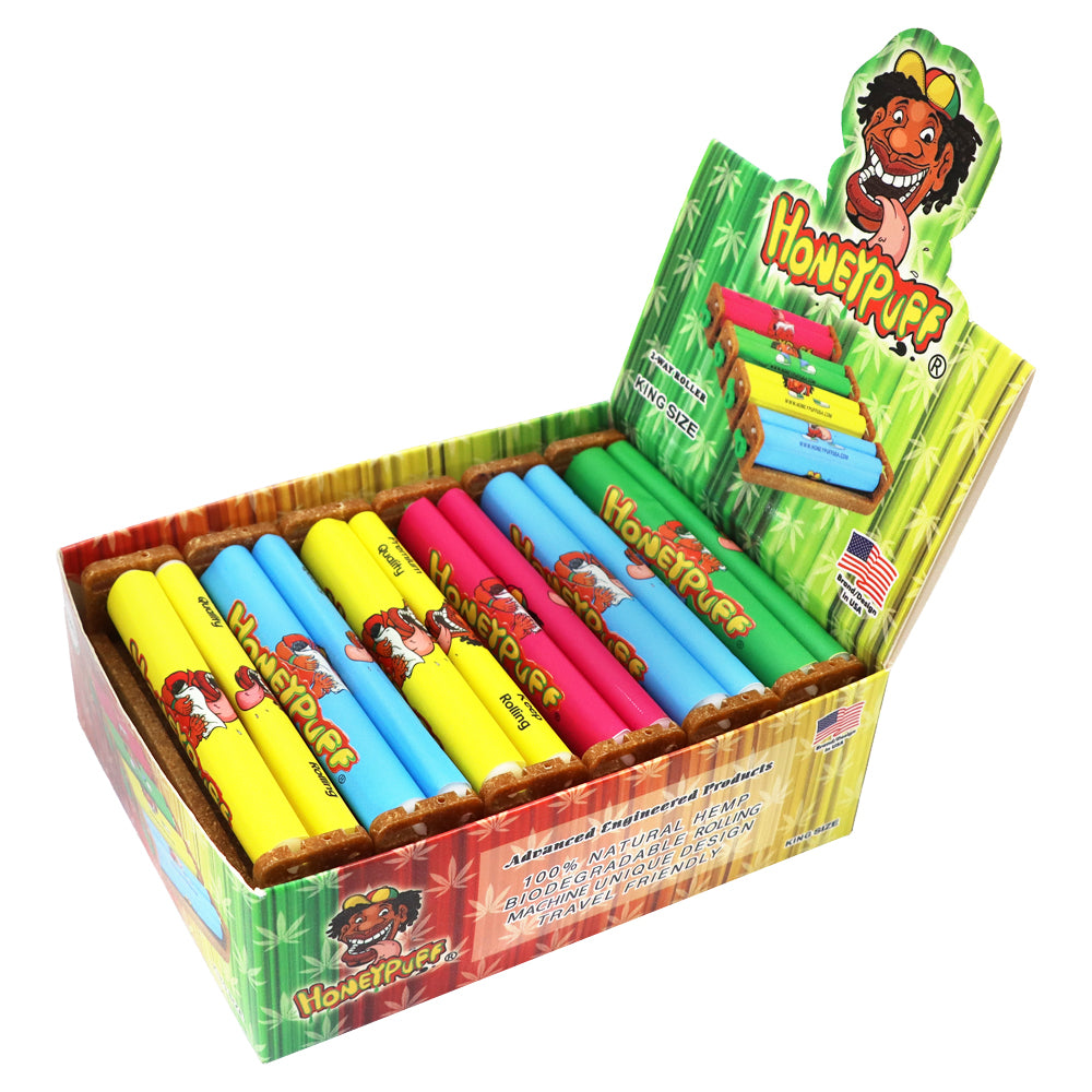 HONEYPUFF Biodegradable Plastic Cigarette Rolling Machine, King Size Rolling Machine, Colorful Rolling Machine, 12 PCS / Box