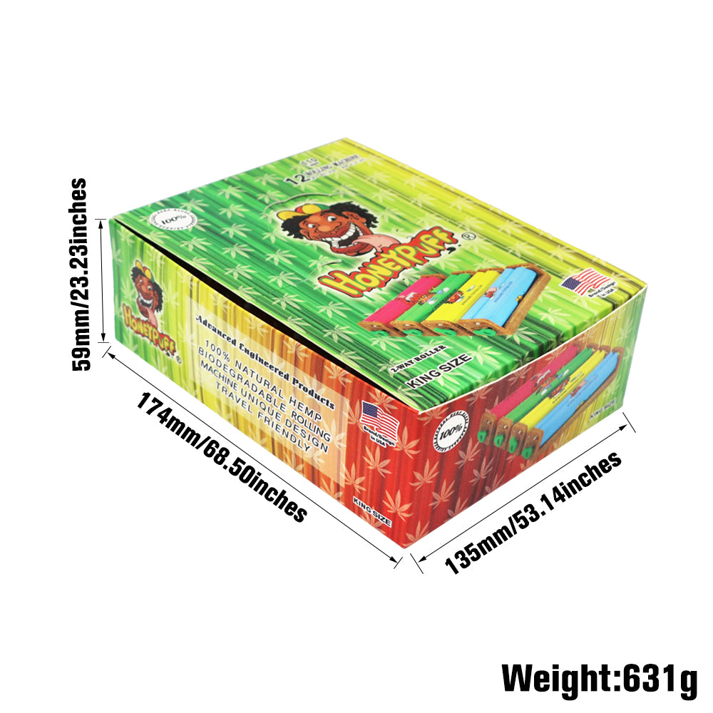 HONEYPUFF Biodegradable Plastic Cigarette Rolling Machine, King Size Rolling Machine, Colorful Rolling Machine, 12 PCS / Box