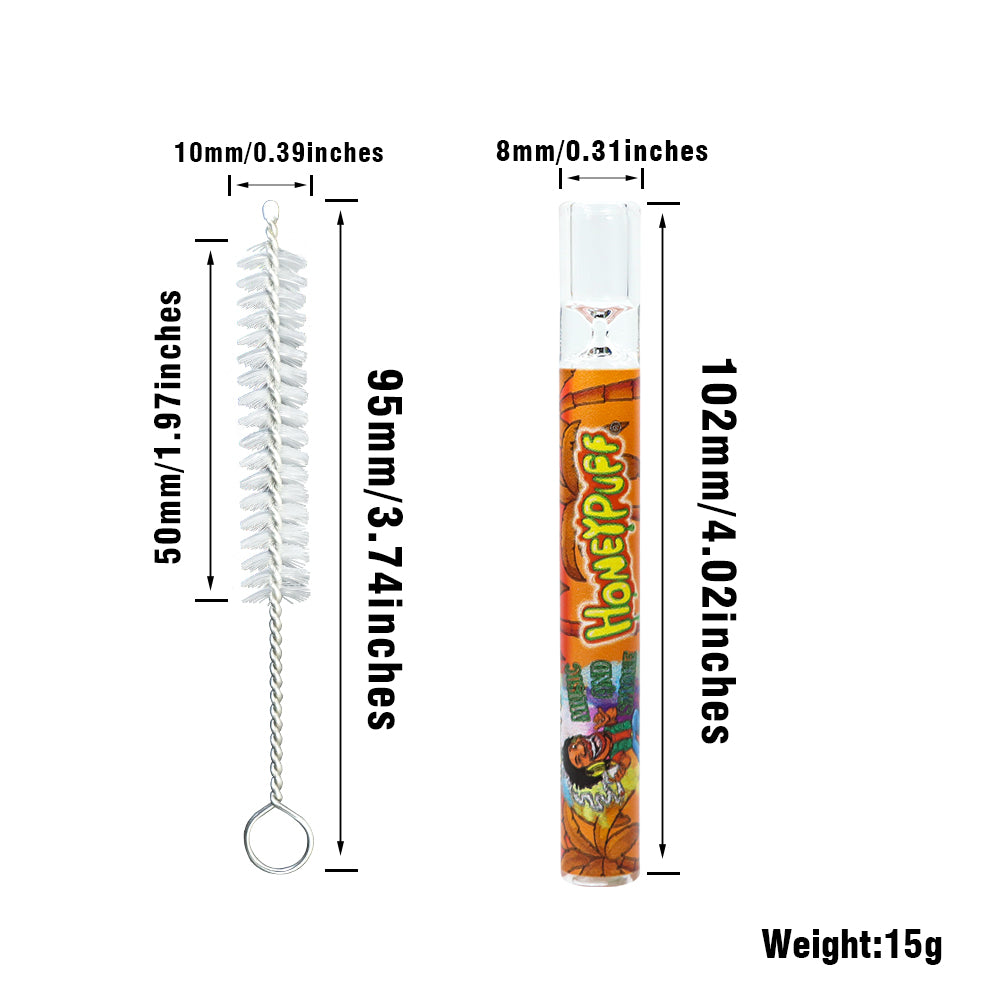 Pipes à tabac Honeypuff en verre One Hitter, 103 mm, soufflées à la main et faciles à nettoyer, 24 pièces