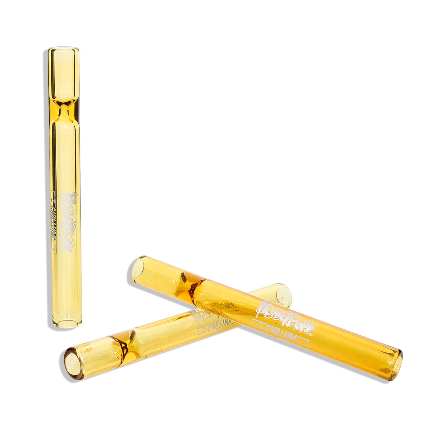 HONEYPUFF Yellow Glass One Hitter, 13 x 110 Size Smoking Pipe , Easy Clean Tobacco Pipes, 50 PCS
