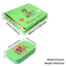 Load image into Gallery viewer, HONEYPUFF Tinplate Tobacco Storage Box, Three Color ( Blue, Green, Pink ) Metal Tin, 100 x 65 x 20 mm Size Portable Storage Box, 24 PCS / Box