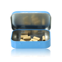 Load image into Gallery viewer, HONEYPUFF Tinplate Tobacco Storage Box, Three Color ( Blue, Green, Pink ) Metal Tin, 100 x 65 x 20 mm Size Portable Storage Box, 24 PCS / Box