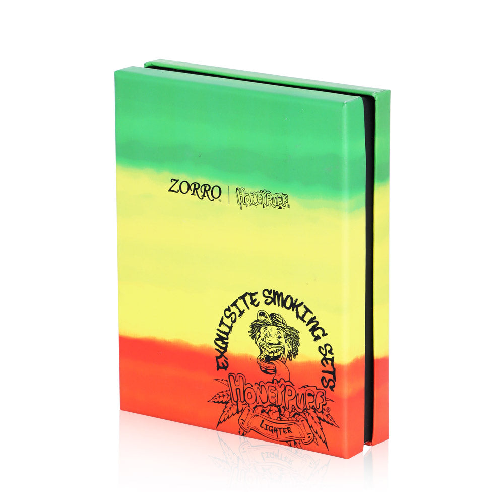 HONEYPUFF Windproof Long Lasting Metal Lighter, Rasta Style Cigarette Lighters