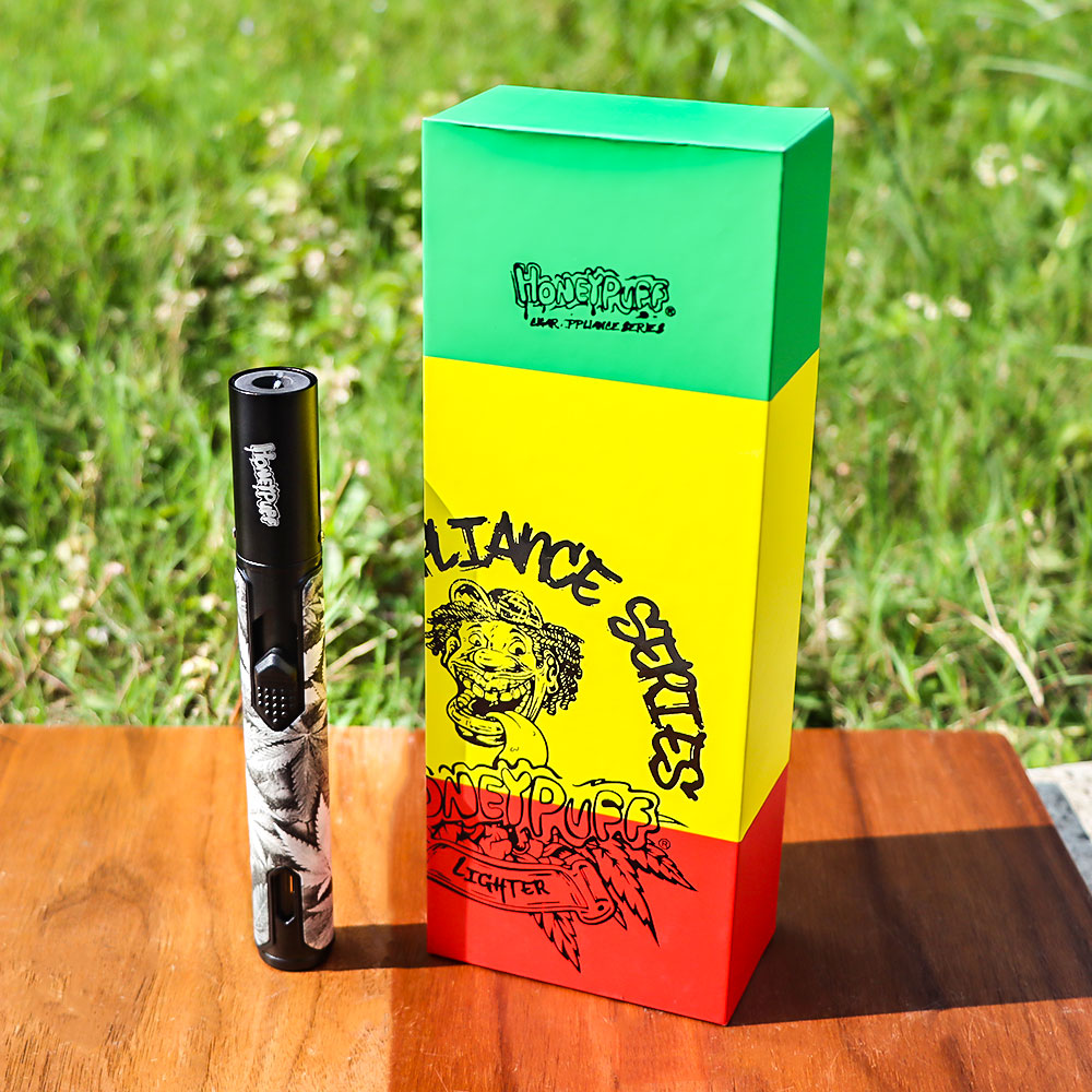 HONEYPUFF Windproof Charged Cigarette Lighter, Rasta Style Lighters, Creative Smoking Metal Lighter