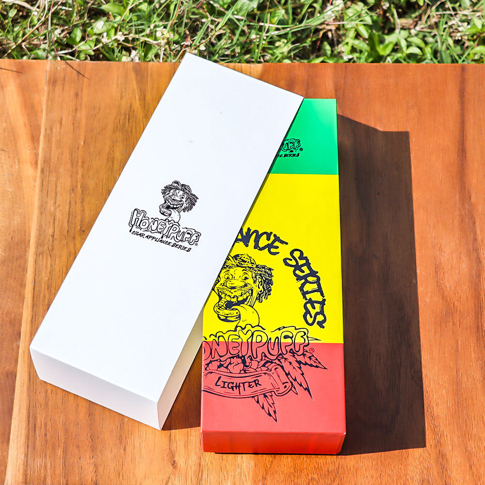 HONEYPUFF Windproof Charged Cigarette Lighter, Rasta Style Lighters, Creative Smoking Metal Lighter