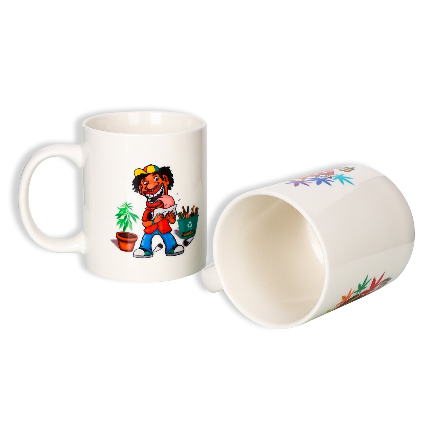 HONEYPUFF Large Ceramic Coffee Mug, 96 x 80 mm White Coffee Cup, Office And Home Living Tea Cup