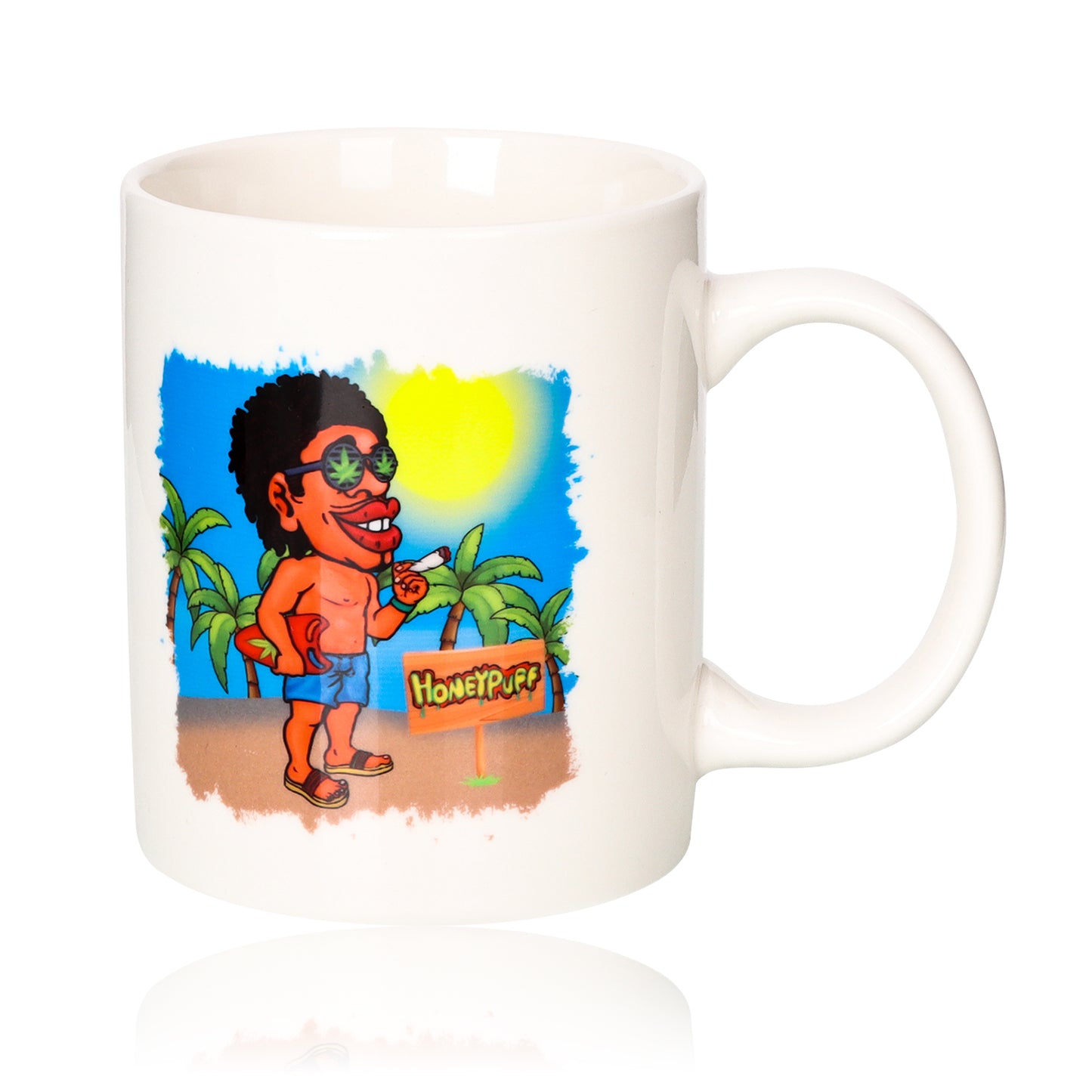 HONEYPUFF Large Ceramic Coffee Mug, 96 x 80 mm White Coffee Cup, Office And Home Living Tea Cup