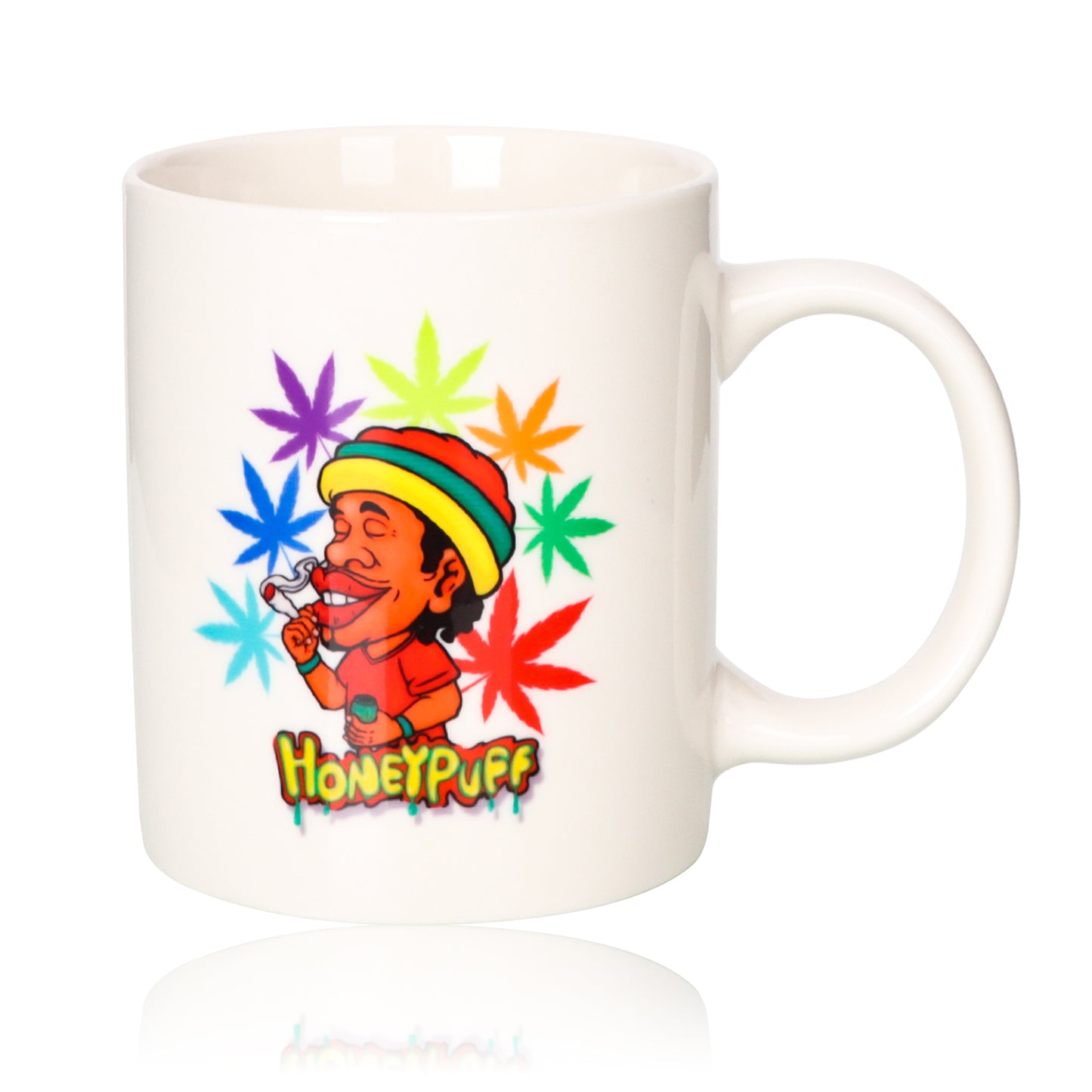 HONEYPUFF Large Ceramic Coffee Mug, 96 x 80 mm White Coffee Cup, Office And Home Living Tea Cup