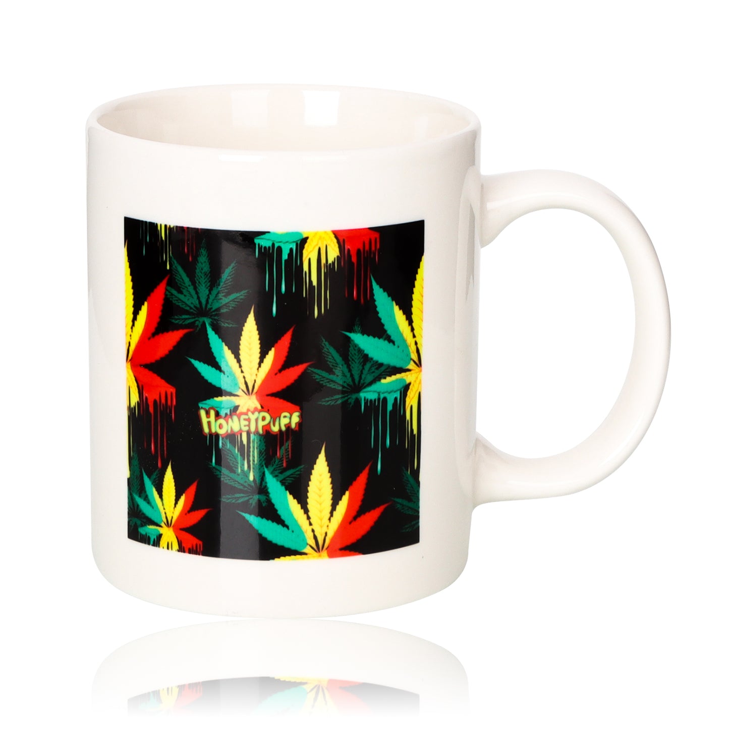 HONEYPUFF Large Ceramic Coffee Mug, 96 x 80 mm White Coffee Cup, Office And Home Living Tea Cup