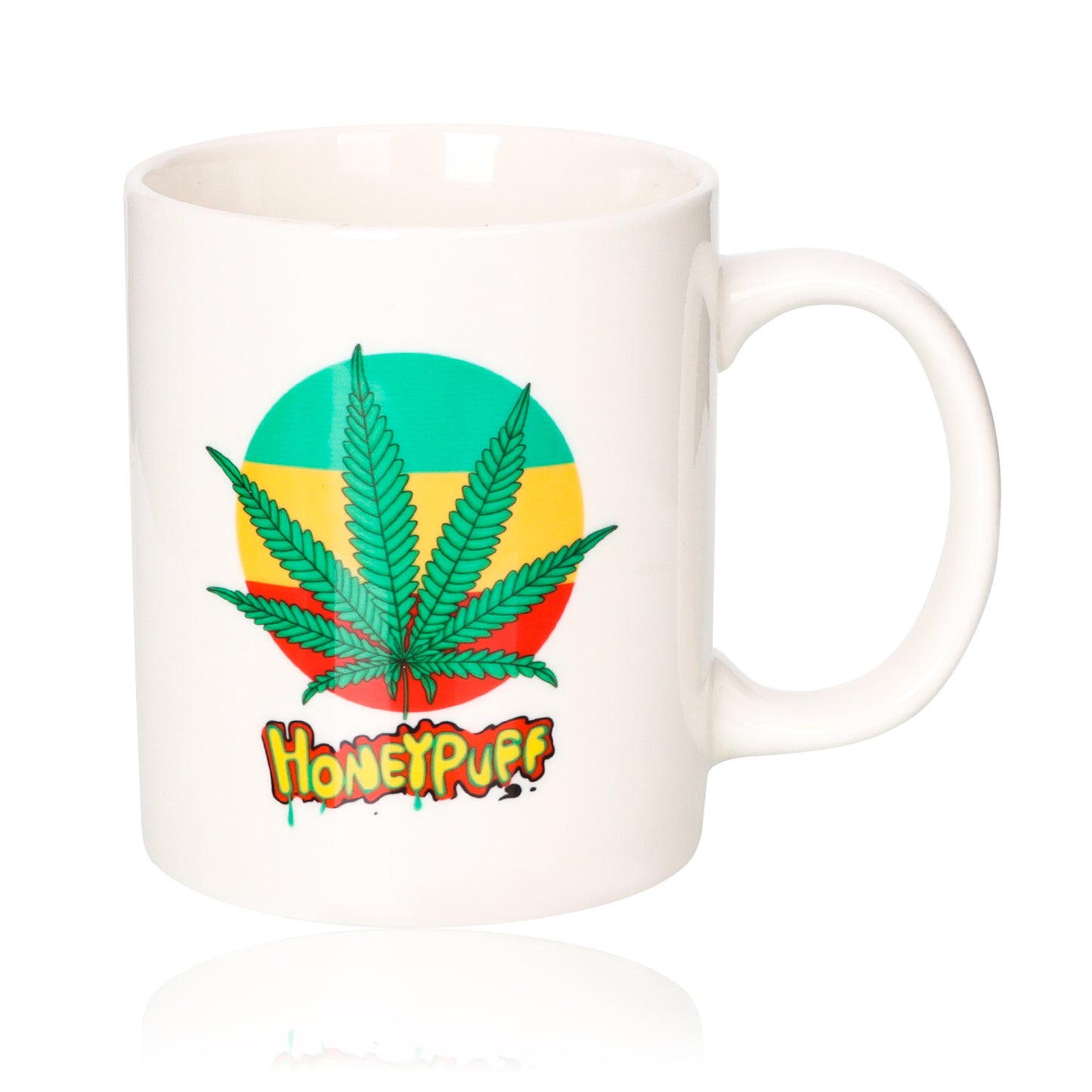 HONEYPUFF Large Ceramic Coffee Mug, 96 x 80 mm White Coffee Cup, Office And Home Living Tea Cup