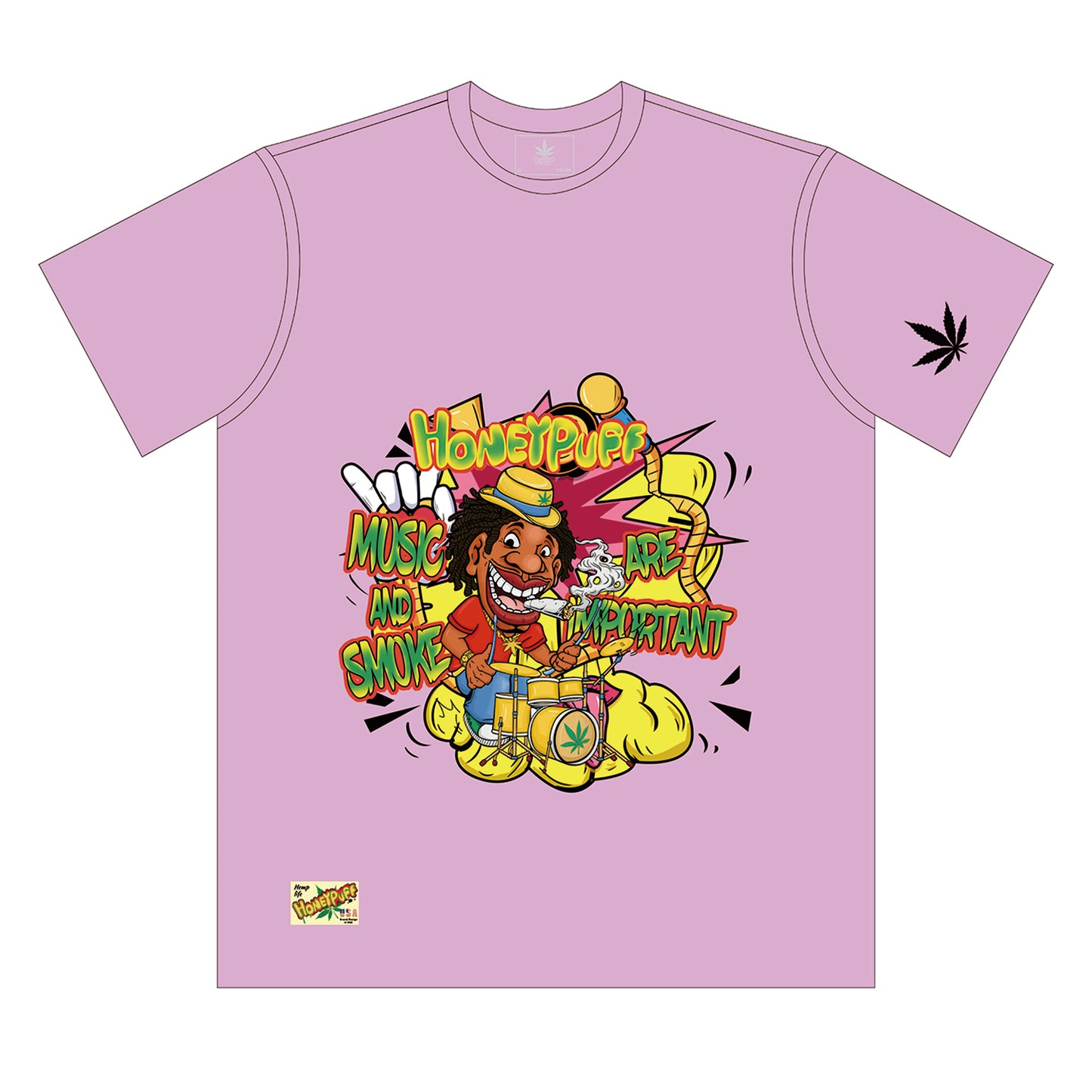 HONEYPUFF Men’s Pink T Shirt, Comfortable Short Sleeve Shirt