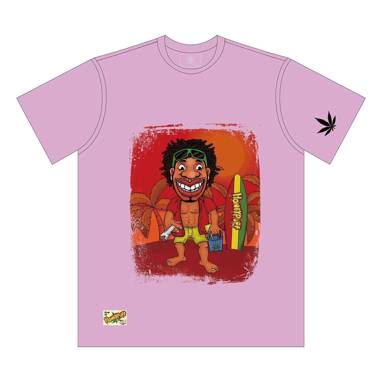 HONEYPUFF Men’s Pink T Shirt, Comfortable Short Sleeve Shirt
