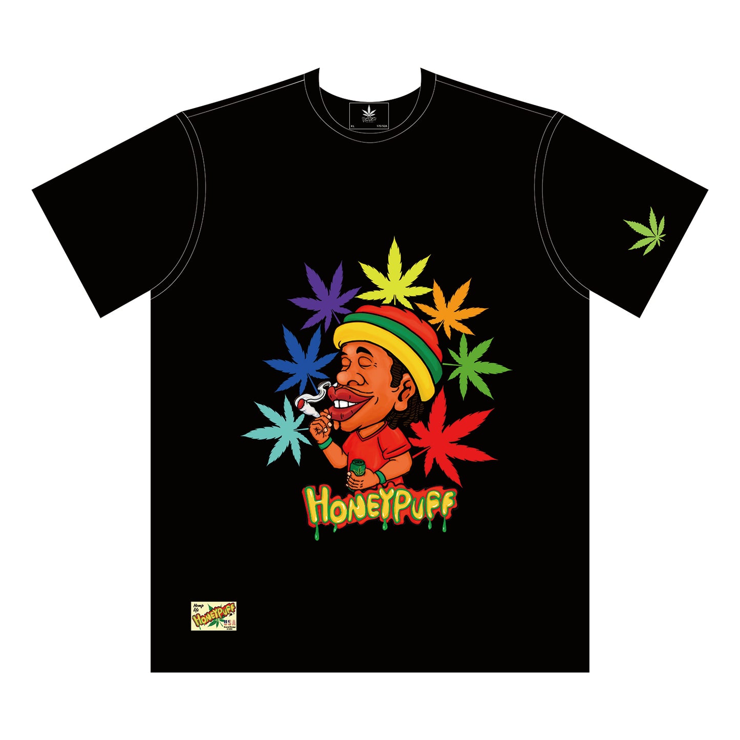 HONEYPUFF Men’s Black T Shirt, Comfortable Short Sleeve Shirt