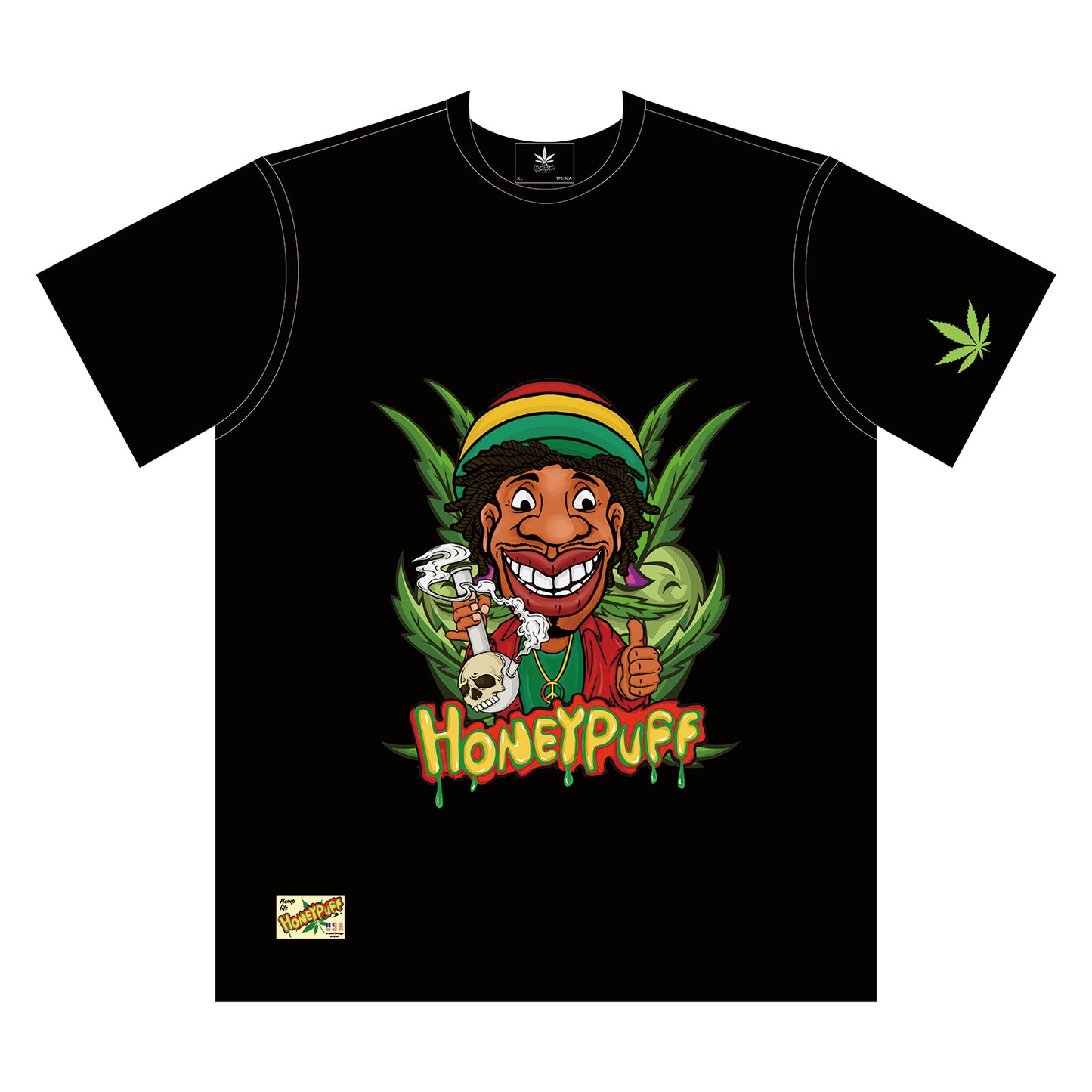 HONEYPUFF Men’s Black T Shirt, Comfortable Short Sleeve Shirt