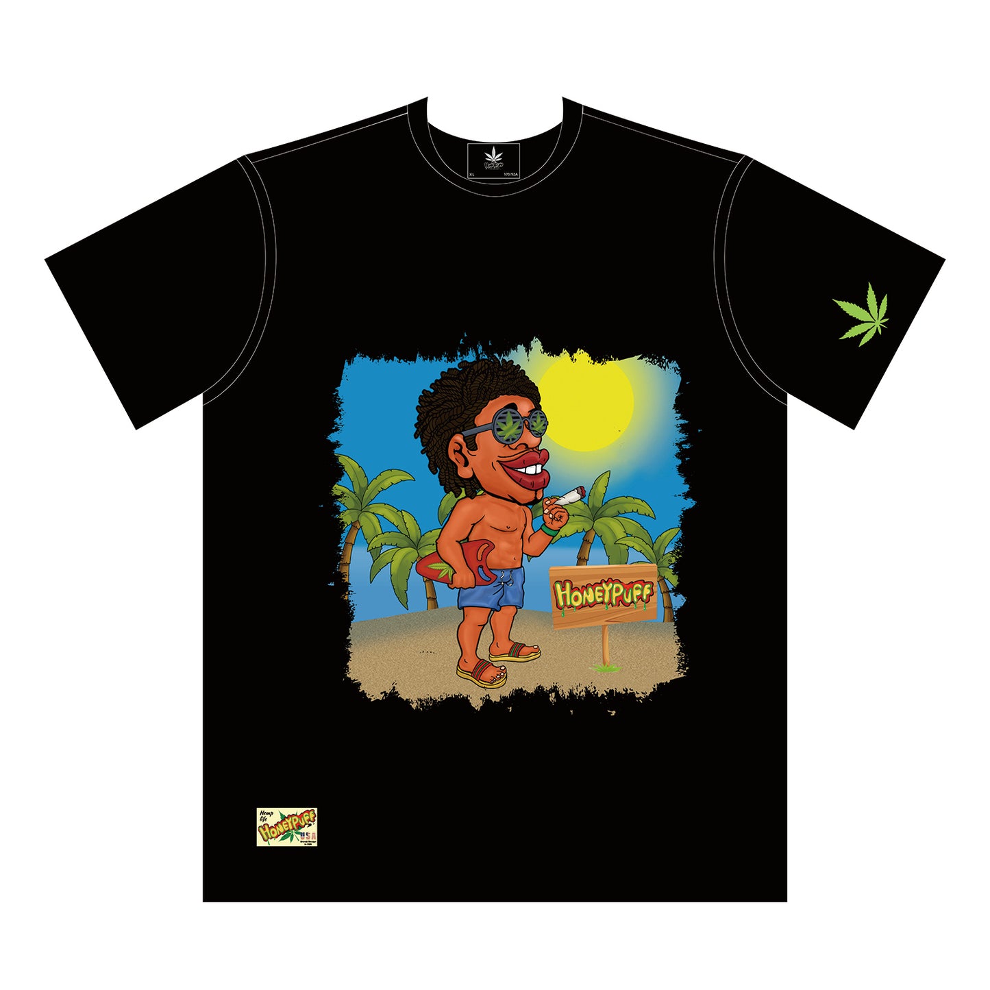 HONEYPUFF Men’s Black T Shirt, Comfortable Short Sleeve Shirt
