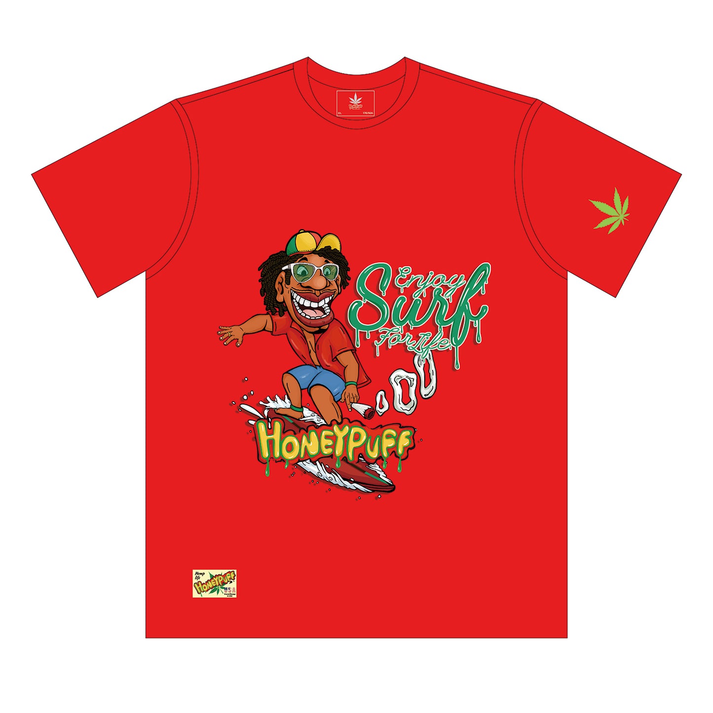 HONEYPUFF Men’s Red T Shirt, Comfortable Short Sleeve Shirt
