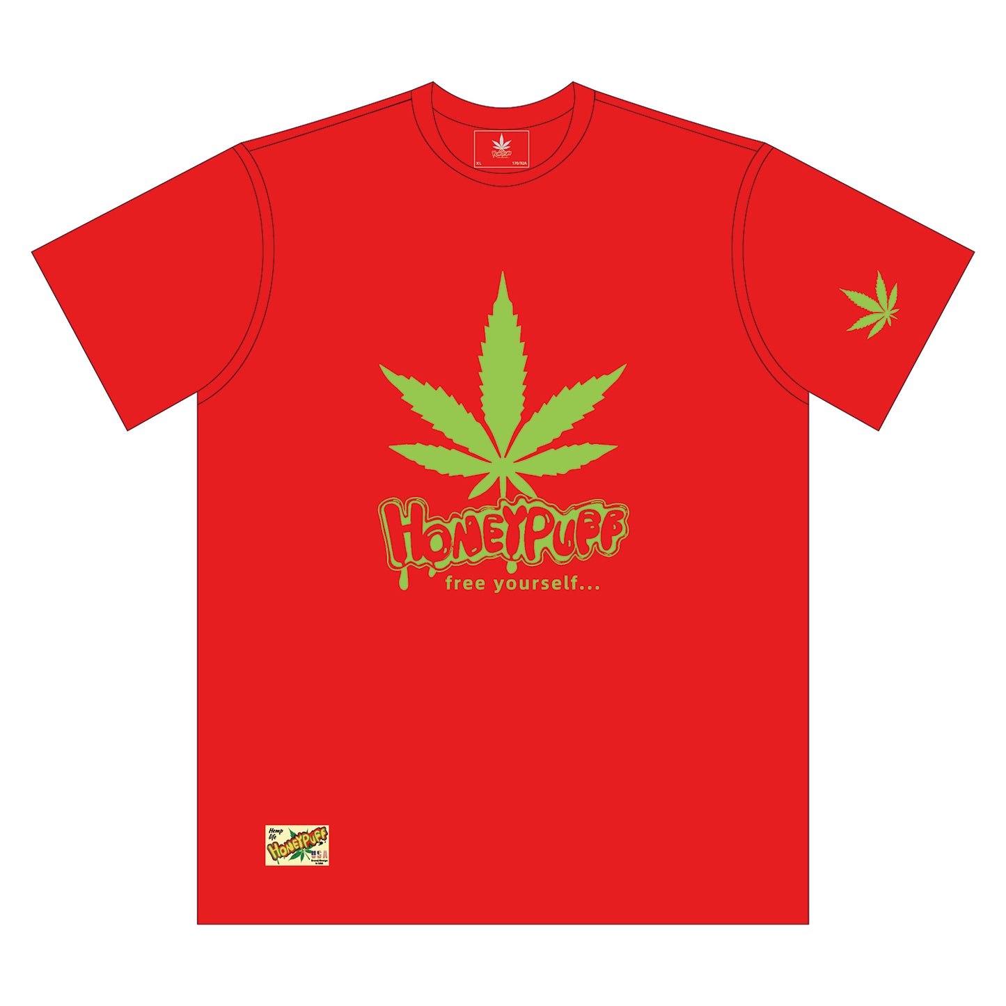 HONEYPUFF Men’s Red T Shirt, Comfortable Short Sleeve Shirt