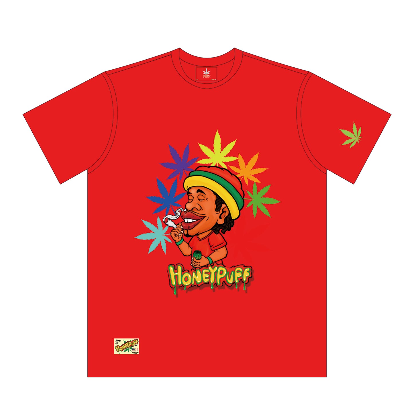 HONEYPUFF Men’s Red T Shirt, Comfortable Short Sleeve Shirt