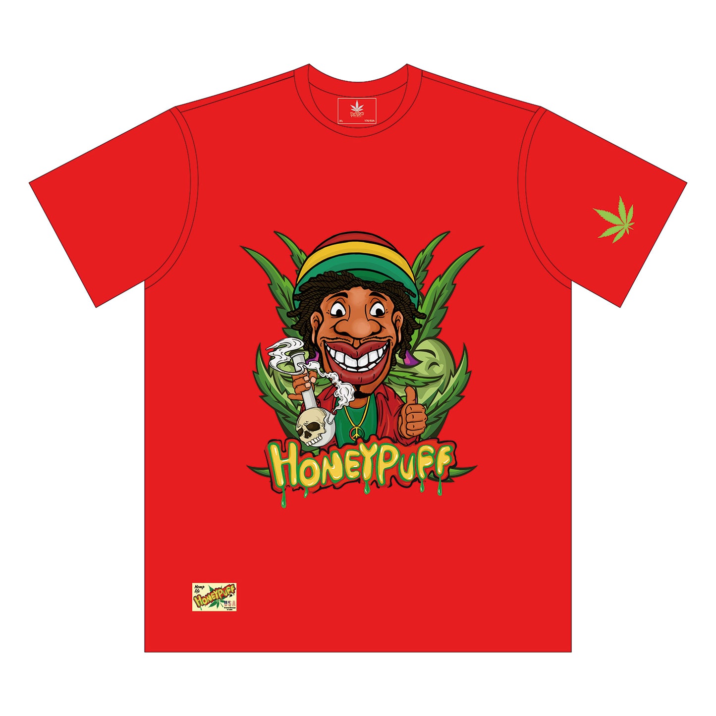 HONEYPUFF Men’s Red T Shirt, Comfortable Short Sleeve Shirt