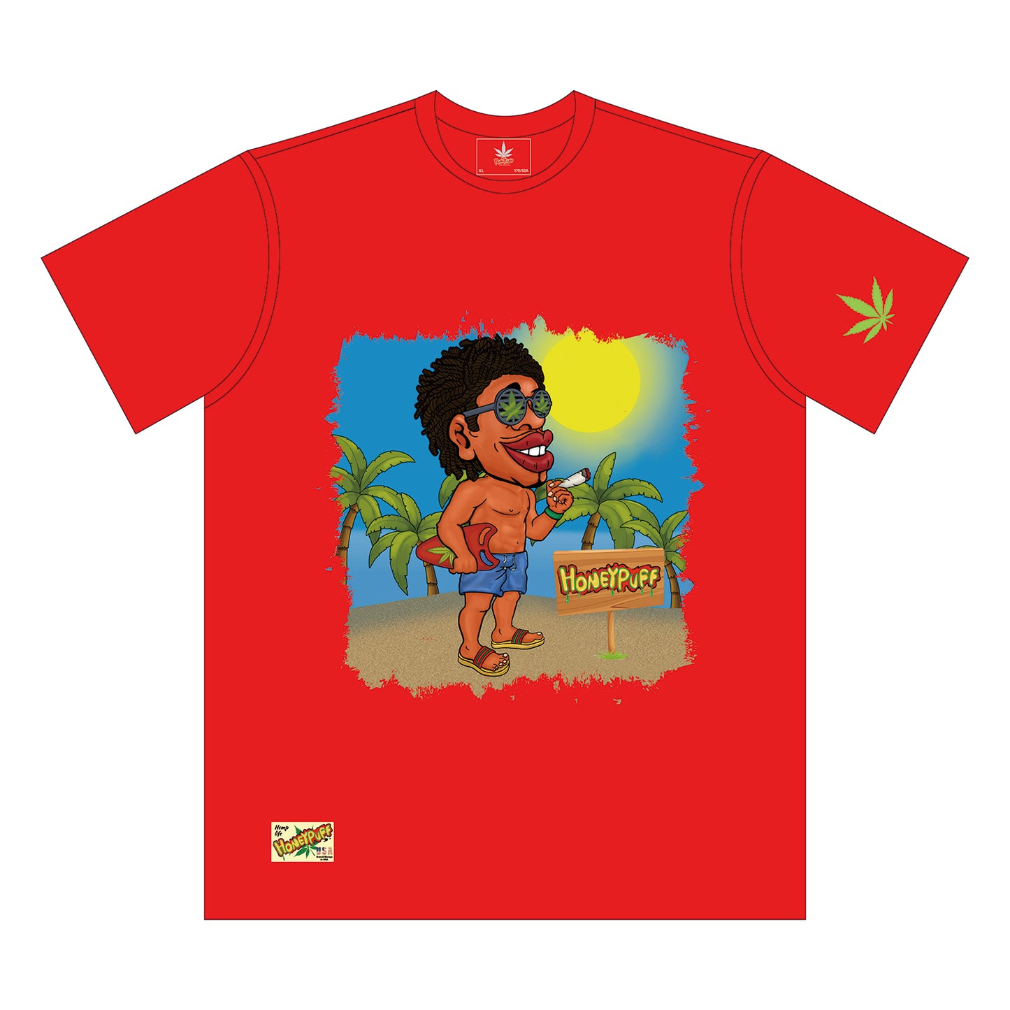 HONEYPUFF Men’s Red T Shirt, Comfortable Short Sleeve Shirt