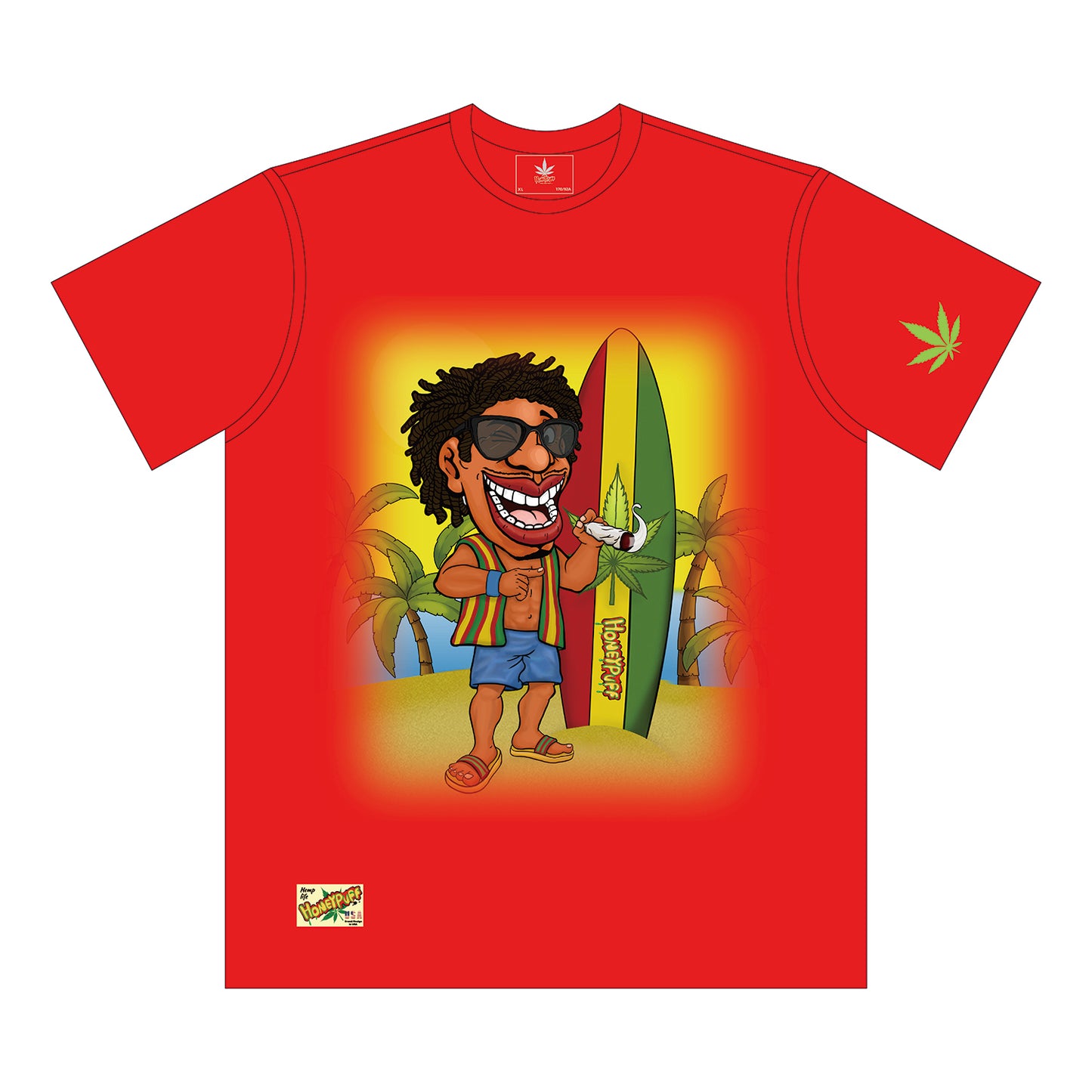HONEYPUFF Men’s Red T Shirt, Comfortable Short Sleeve Shirt