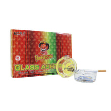 Load image into Gallery viewer, HONEYPUFF Decorative Clear Glass Ashtray, Portable Round Ash Trays, Tabletop Cigarette Ashtray with Cigarette Holder, Ø 66 mm High 35 mm Glass Ashtray, 6 PCS