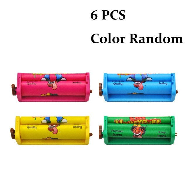 HONEYPUFF 70 mm Size Plastic Cigarette Rolling Machine, Colorful Rolling Paper Machine, 12 PCS / Box