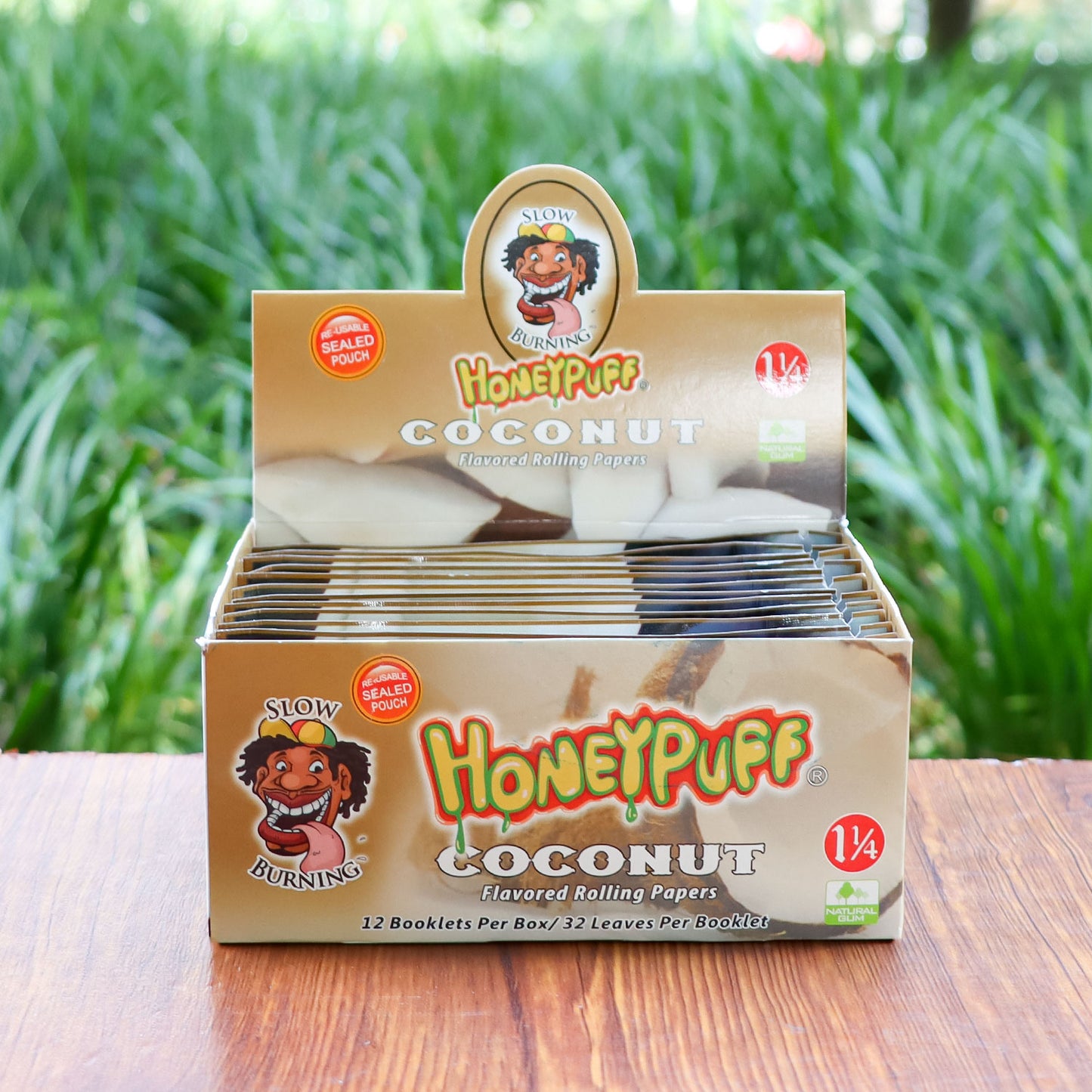 HONEYPUFF 1 1/4 Size Coconut Flavored Rolling Papers, Slow Burning Cigarette Rolling Papers (50 PCS)