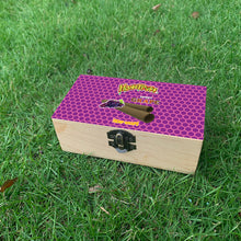 Load image into Gallery viewer, HONEYPUFF Handmade Tobacco Smoking Herb with Purple Lid Cover, Lockable Wooden Box, 5.4” x 2.8” x 2.0” Size Storage Box
