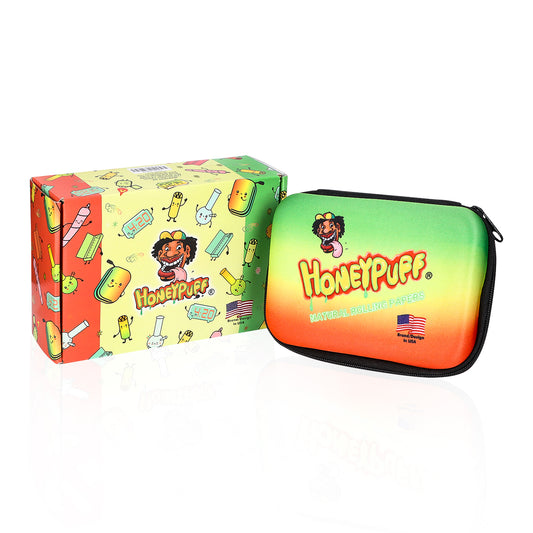 HONEYPUFF Smell Proof Bag, Rasta Style Cigarette Stash Box, 155 x 112 mm Portable Pouch Tobacco Bag