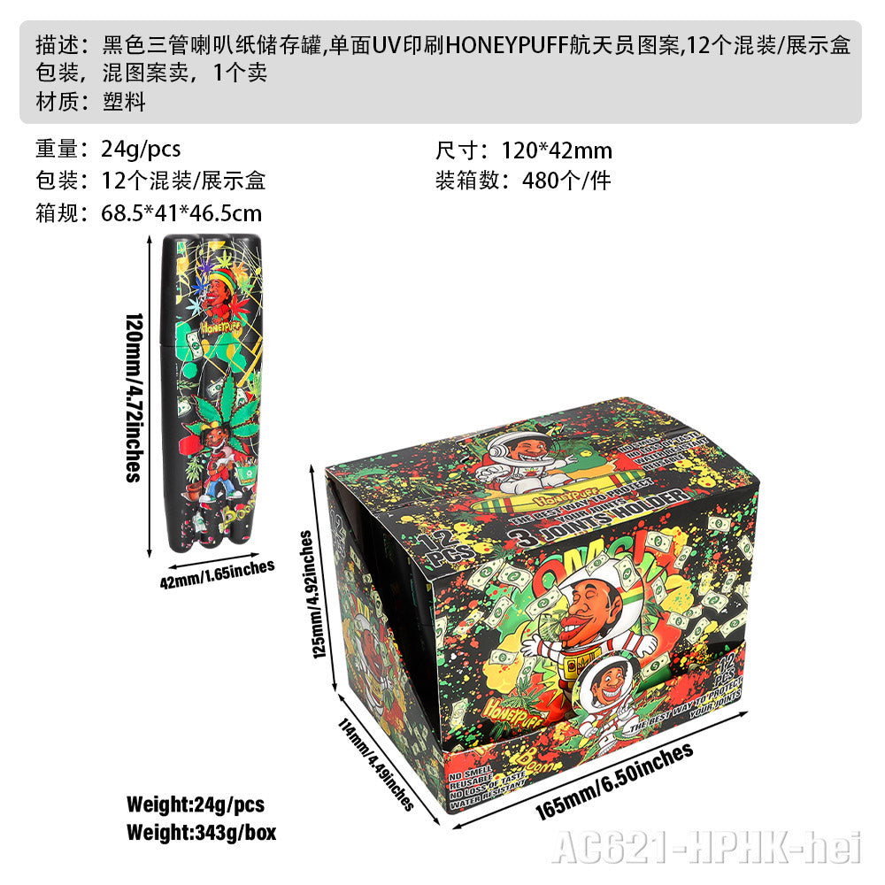 HONEYPUFF multi-color multi-tube plastic trumpet paper cigarette storage tank Cigarette accessories