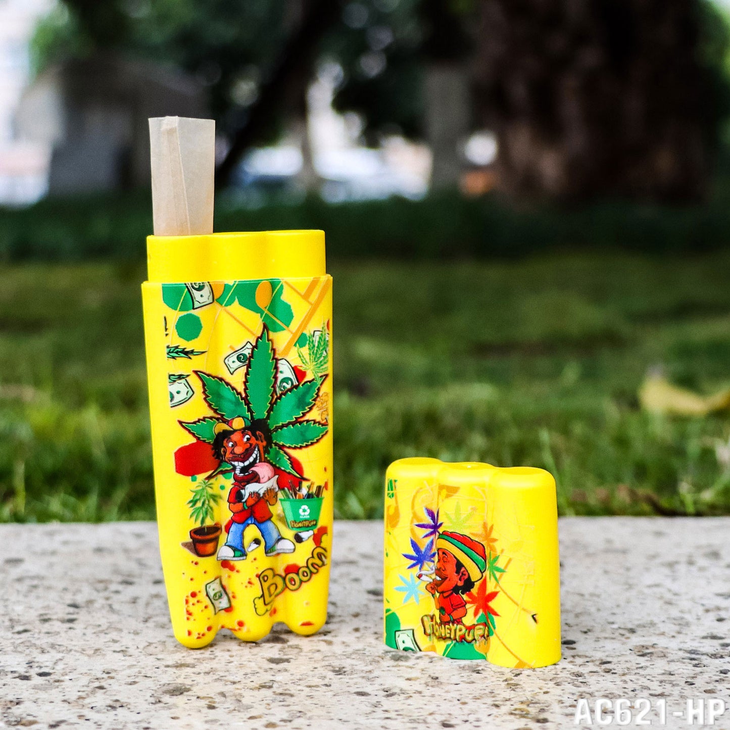 HONEYPUFF 5 Joint Holder, Smell Proof Pre Roll Cone Holder Case, 121 mm Yellow Joint Case, 12 PCS / Box