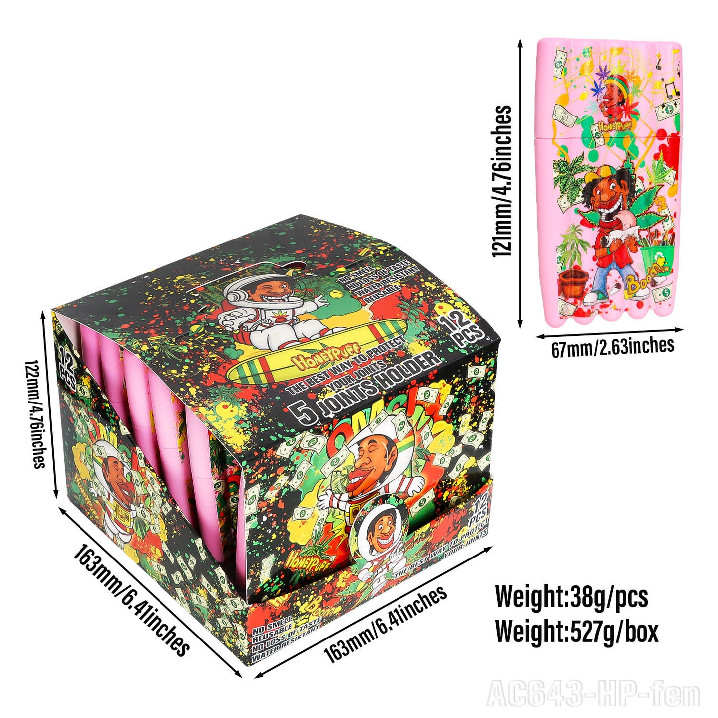 HONEYPUFF multi-color multi-tube plastic trumpet paper cigarette storage tank Cigarette accessories