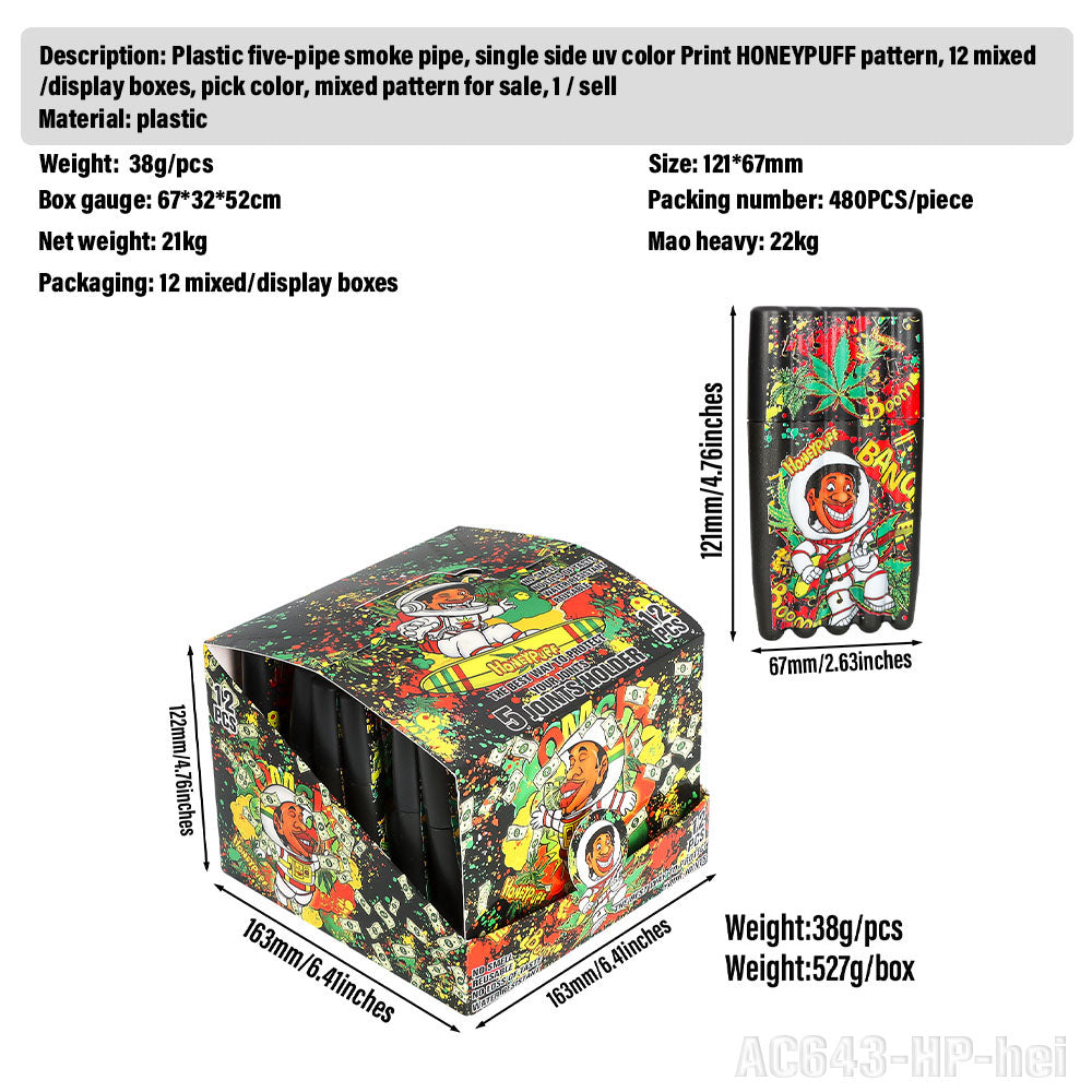 HONEYPUFF multi-color multi-tube plastic trumpet paper cigarette storage tank Cigarette accessories