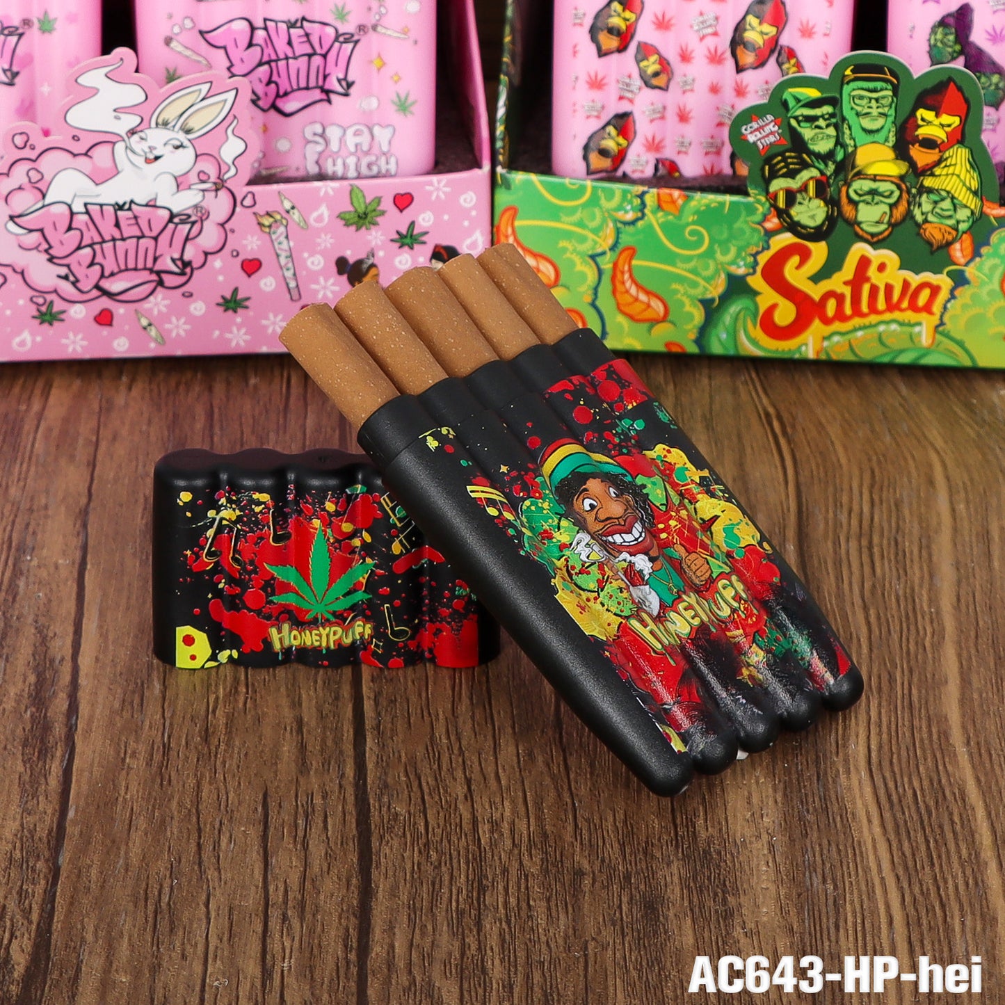 HONEYPUFF multi-color multi-tube plastic trumpet paper cigarette storage tank Cigarette accessories