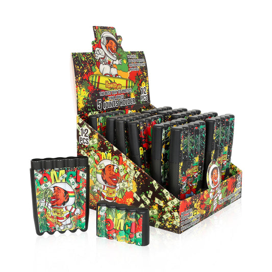 HONEYPUFF 5 Joint Holder, Smell Proof Pre Roll Cone Holder Case, 121 mm Black Joint Case, 12 PCS / Box