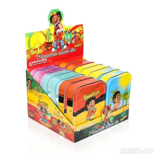 Honeypuff 102* 83mm Metal Portable Tinplate Tobacco, Multi-Colored Herbal Box, Cigarette Accessories