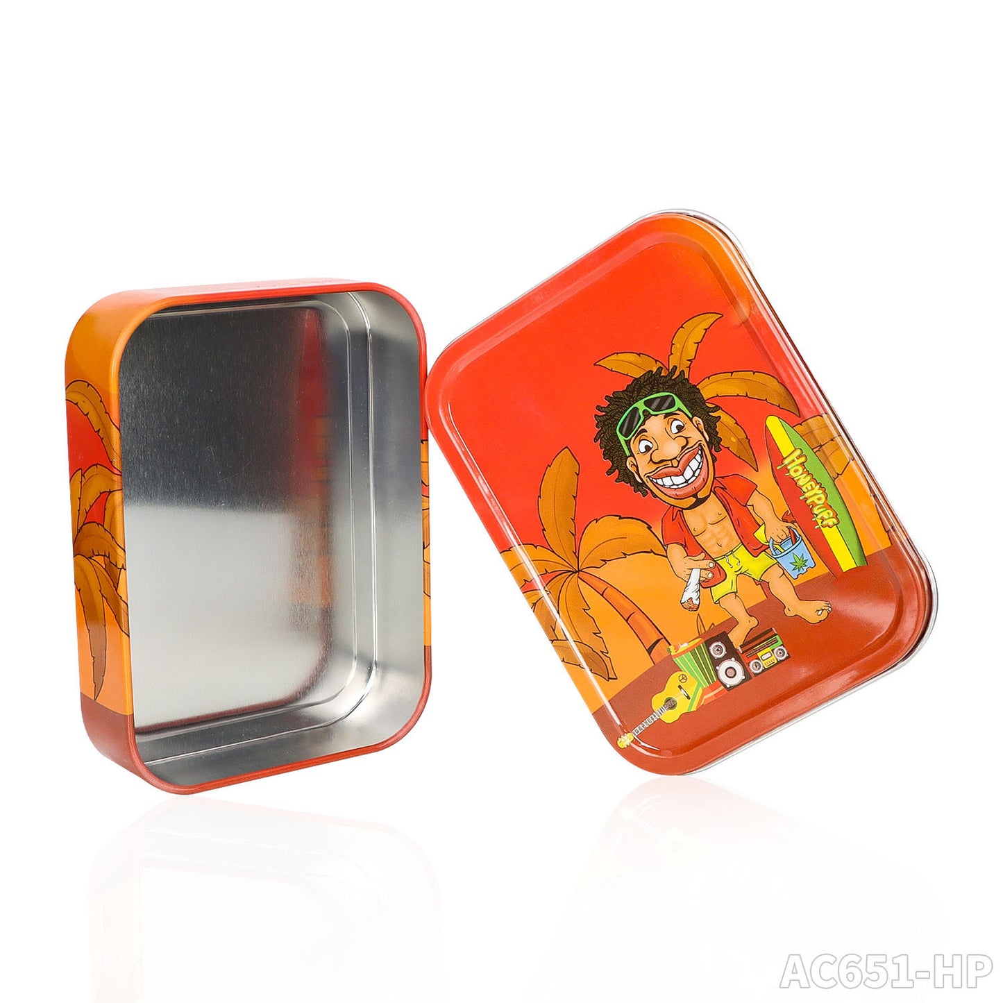 Boîte à tabac portable en fer blanc Honeypuff 102 x 83 mm, boîte à herbes multicolore, accessoires pour cigarettes