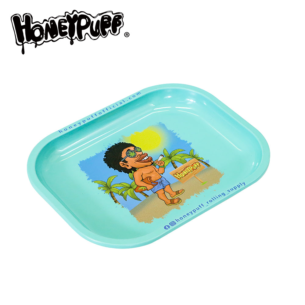 HONEYPUFF brand 180 * 140mm metal square with various designs rolling tray cigarette store accessories