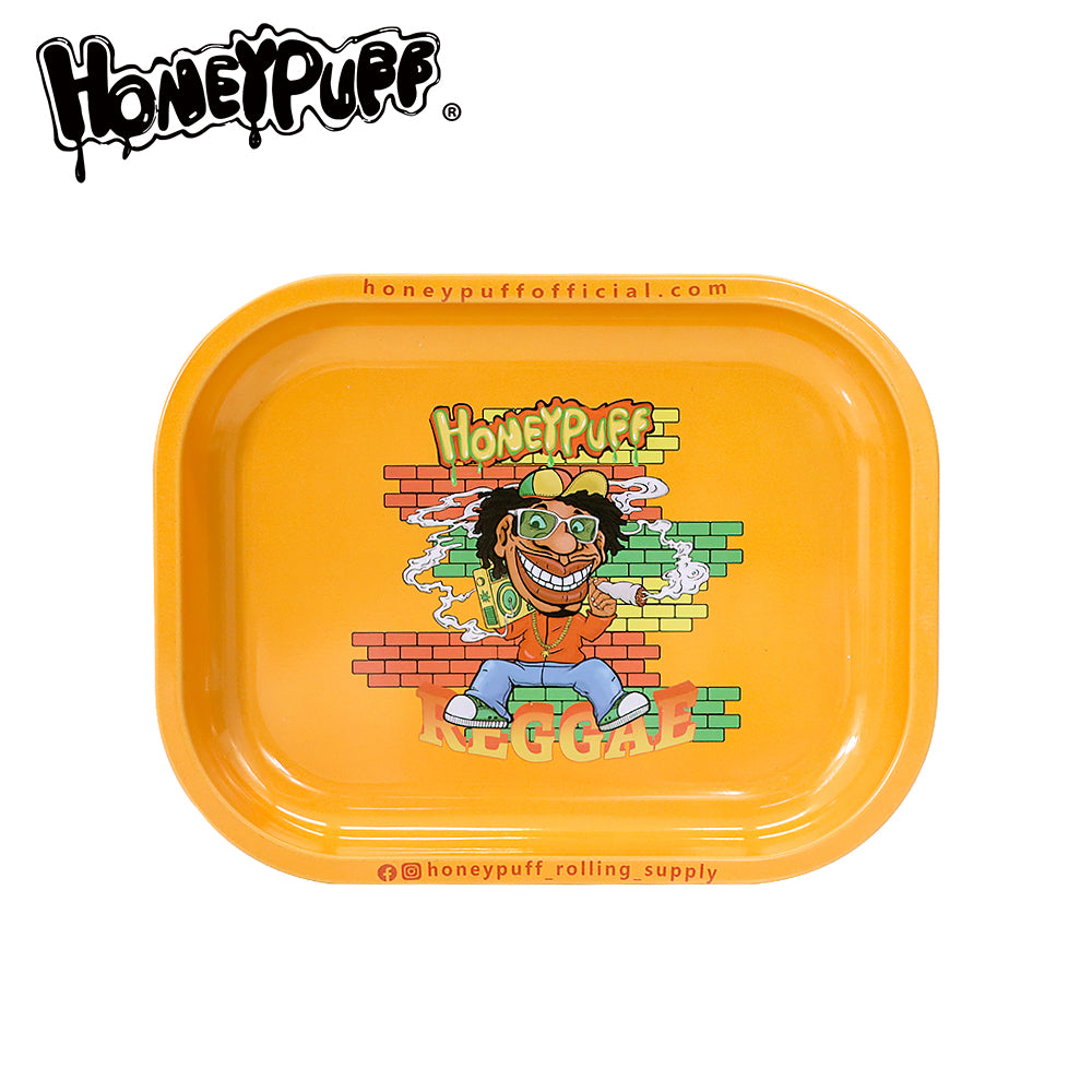 HONEYPUFF brand 180 * 140mm metal square with various designs rolling tray cigarette store accessories