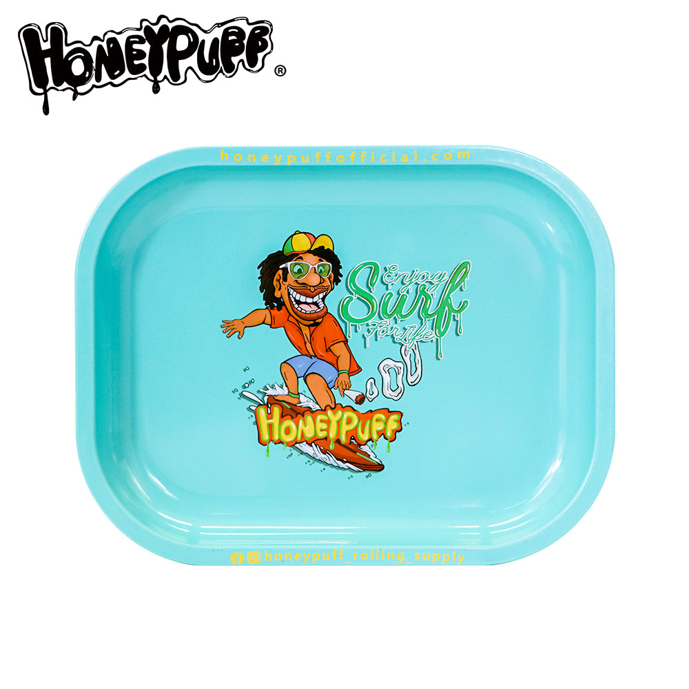 HONEYPUFF brand 180 * 140mm metal square with various designs rolling tray cigarette store accessories