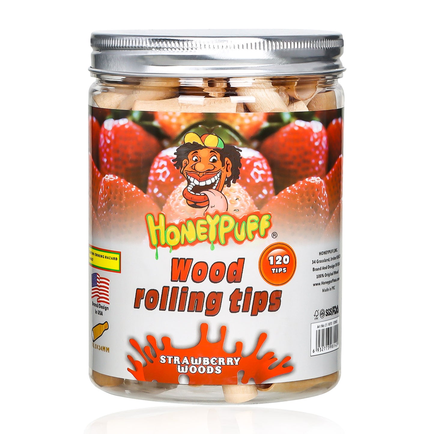 HONEYPUFF Strawberry Flavored 40MM Wood Rolling Filter Tips Smoking Wooden Mouth Tips
