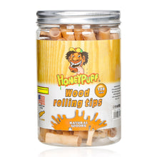 Load image into Gallery viewer, HONEYPUFF Organic Flavored Cigarette Holder, 35 mm Wood Mouth Tips, 120 Tips / Jar
