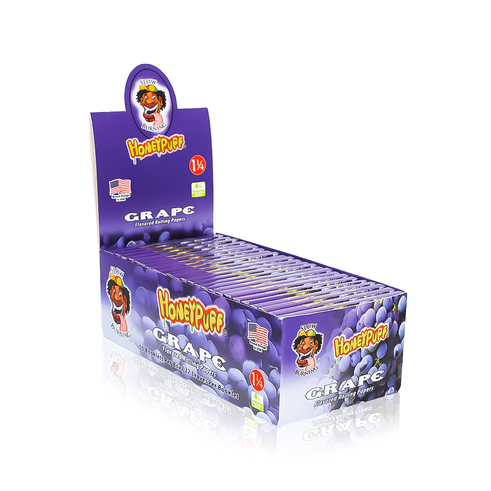 HONEYPUFF 1 1/4 Size Grape Flavored Rolling Papers 12 Packs Flavored Rolling Papers