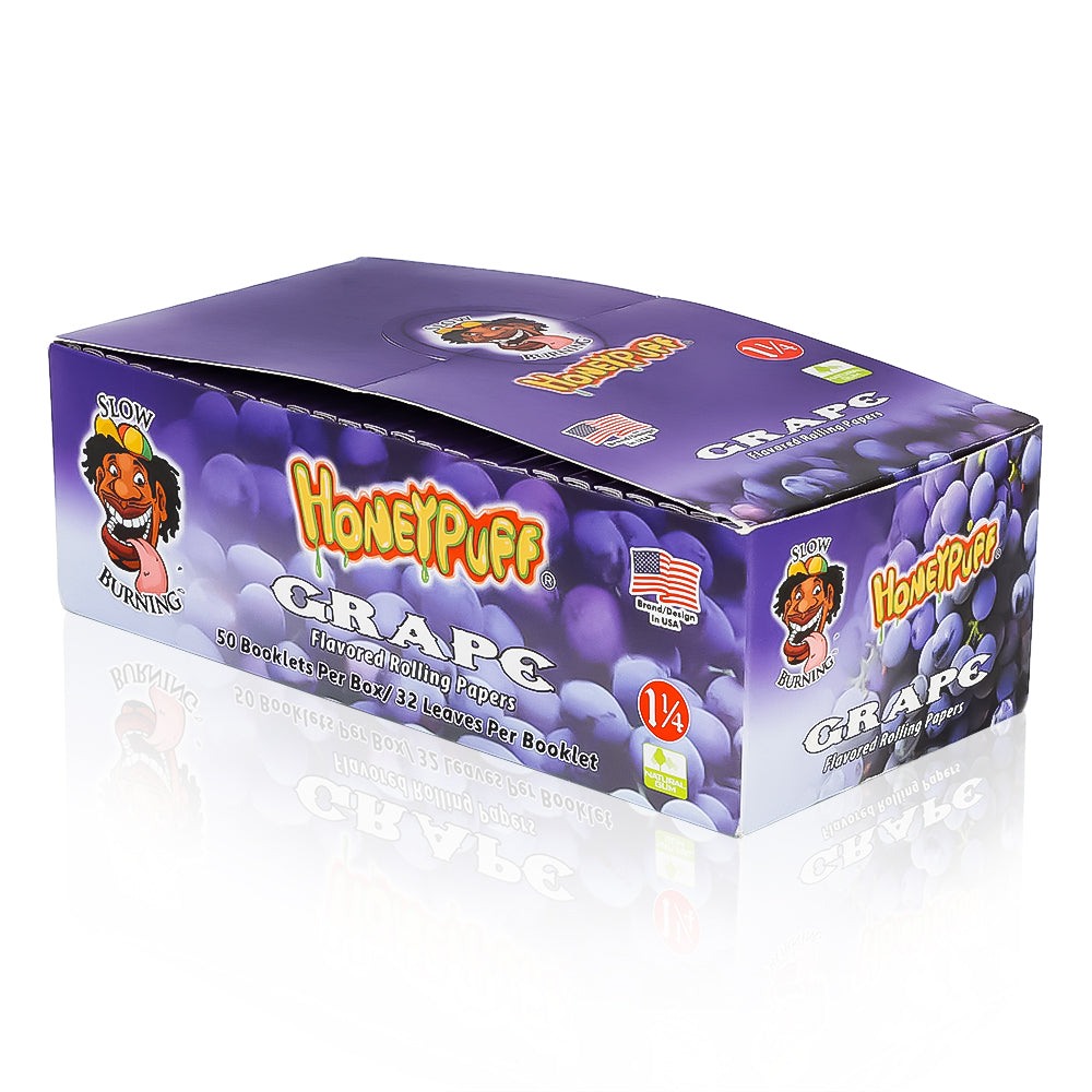 HONEYPUFF 1 1/4 Size Grape Flavored Rolling Papers 12 Packs Flavored Rolling Papers